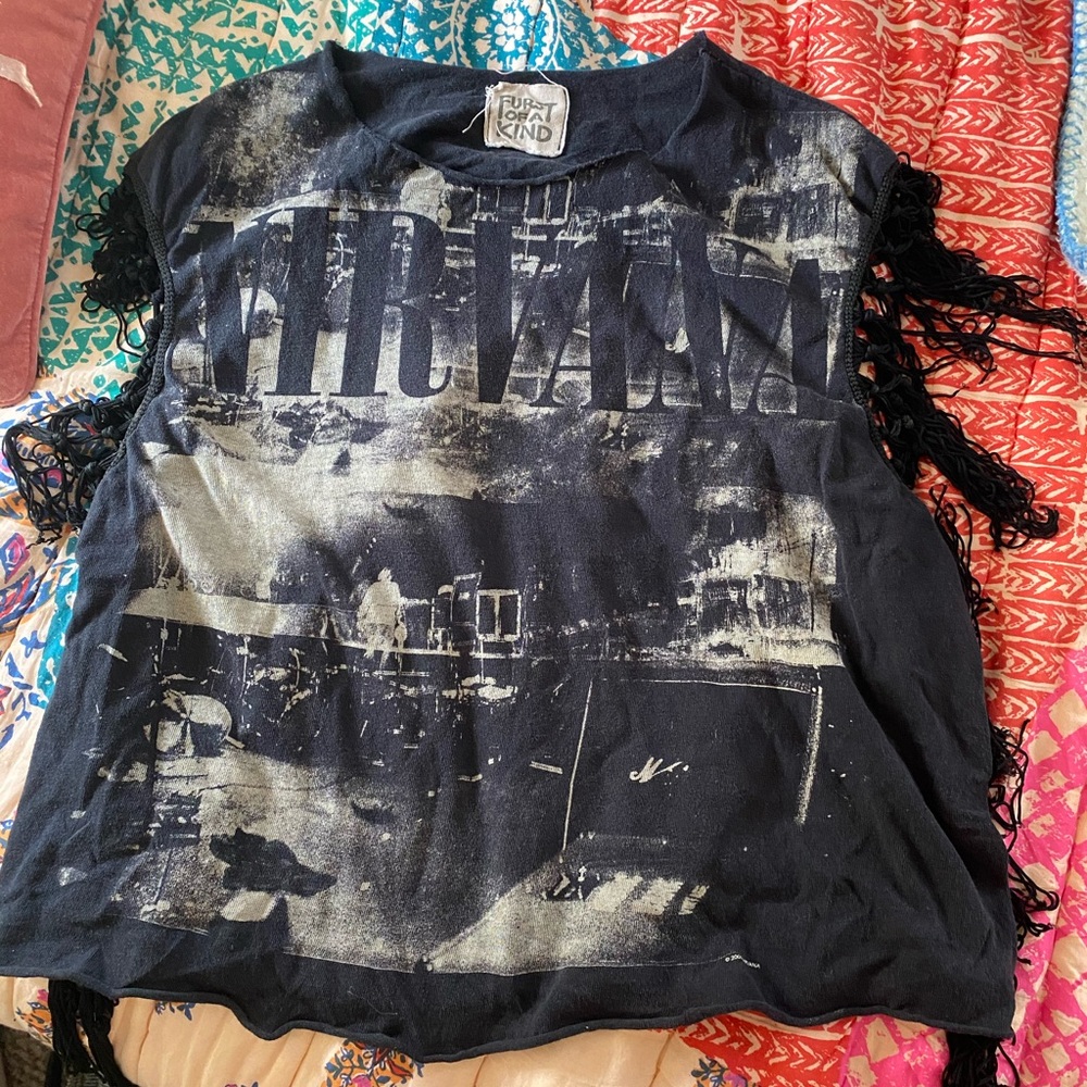 Nirvana fringe sleeve top Furst of a Kind